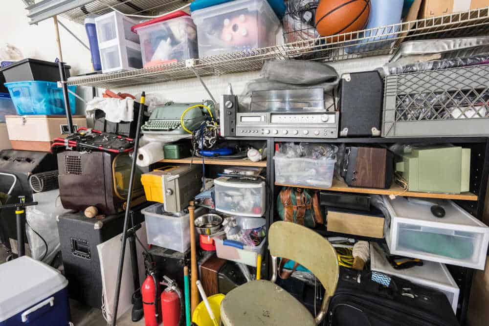 Cluttered Garage cleanout in Denver Colorado